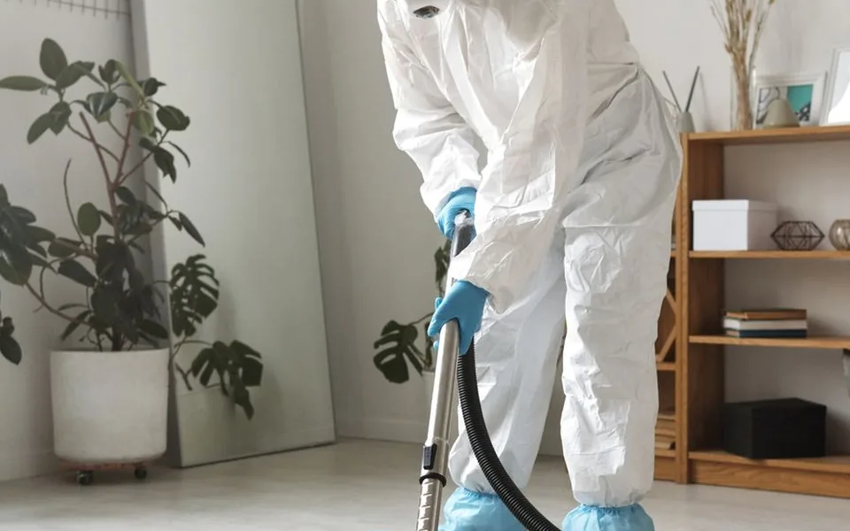Carpet being steam cleaned with a professional machine