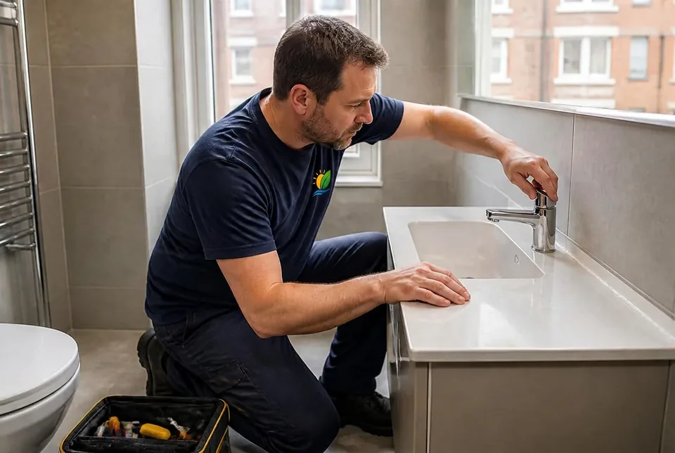 Repair work being carried out inside a London property